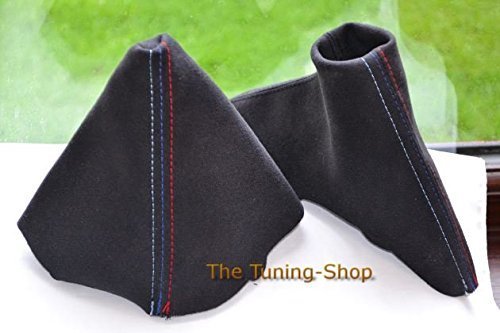The Tuning-Shop Ltd Shift & E Brake Boot Black Alcantara With Mpower Stitching
