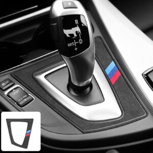 betterhumz alcantara for bmw f30 f32 f31 f33 f36 3 series car gear shift knob panel cover interior trim sticker (black)