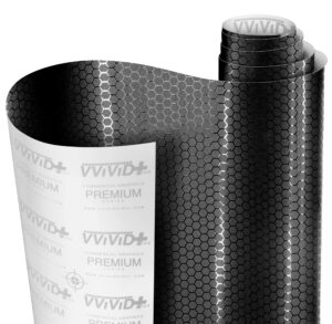 vvivid+ honeycomb matte black medium pattern car wrap vinyl (6ft x 5ft)