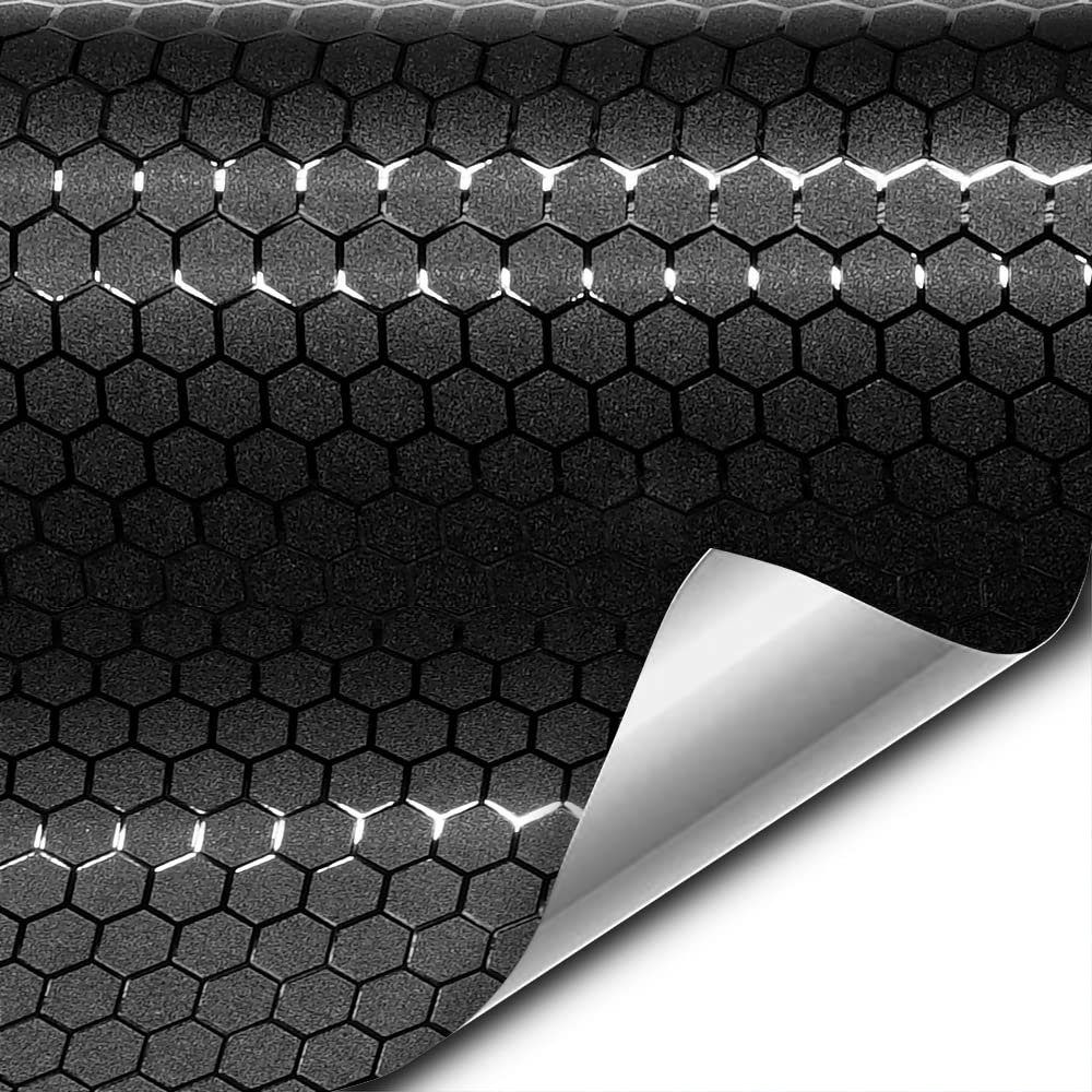 VViViD+ Honeycomb Matte Black Medium Pattern Car Wrap Vinyl (6ft x 5ft)