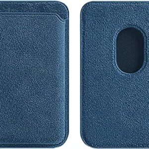 ZYSDDZ Alcantara Magnetic Phone Cardholder Compatible with iPhone 12/13/14 Series, Card Holder Compatible with MagSafe Magnet (Navy)