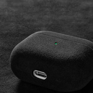 Luxury Alcantara AirPods Case. Premium Italian Imported Material. Fully Wrapped Inside & Outside. 360 Protection. (AirPods 3rd Generation, Black)