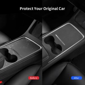 ushilife Armrest Cover Center Console Armrest Box Case Protector Lid Pad + Center Console Wrap Kit for Tesla Model 3 Model Y 2017-2020 Alcantara Suede Fabric Interior Decoration