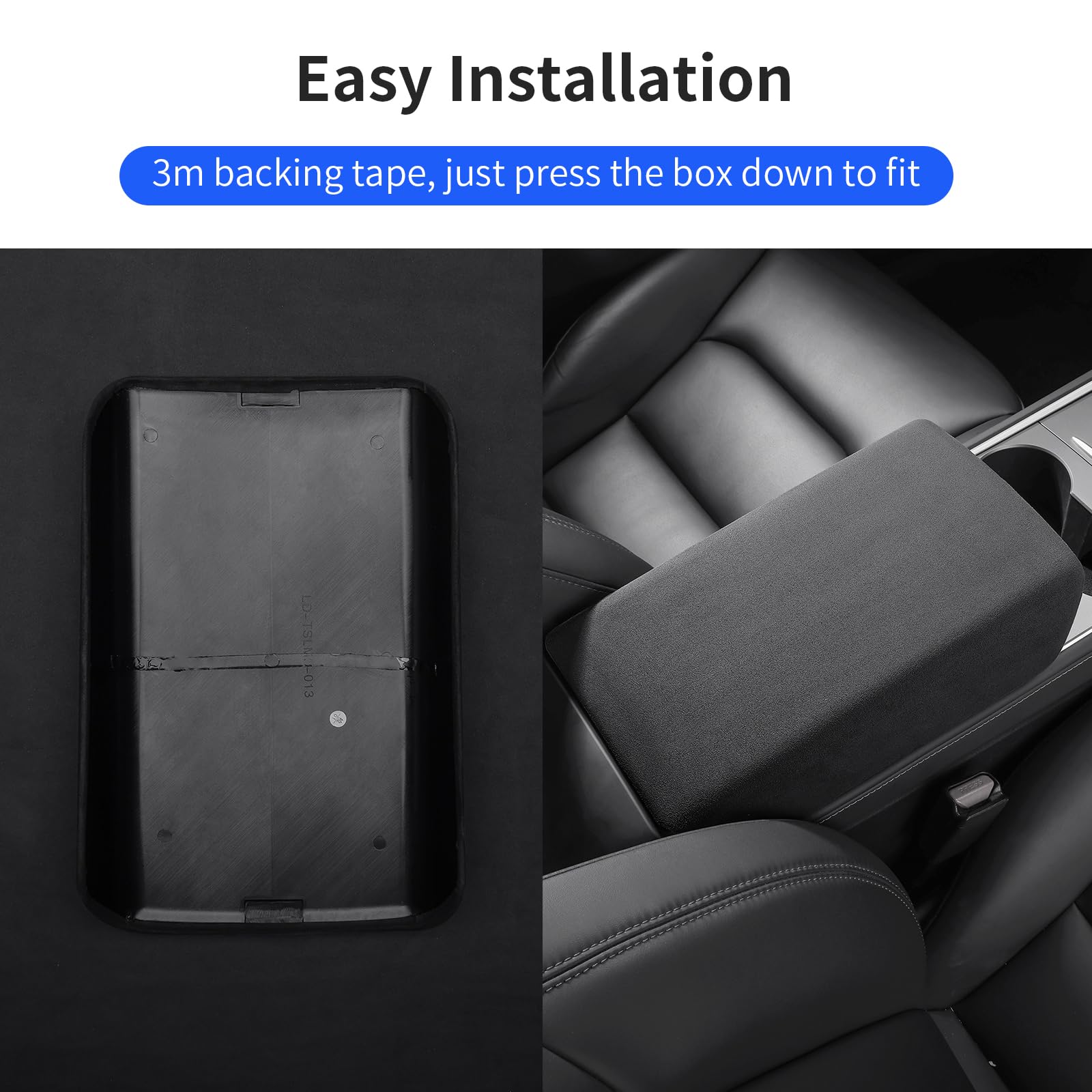 ushilife Center Console Wrap Console Box Cover Matte Alcantara Flocked Suede Protector Protective Cover Interior Decoration Kit for Tesla Model 3 Model Y 2017-2020