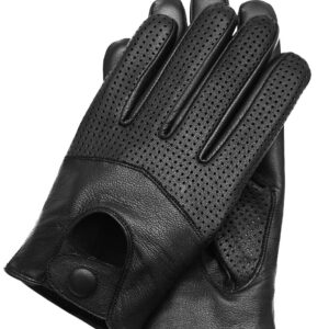 Riparo Motorsports Men's Leather Driving Gloves (X-Large, Black)