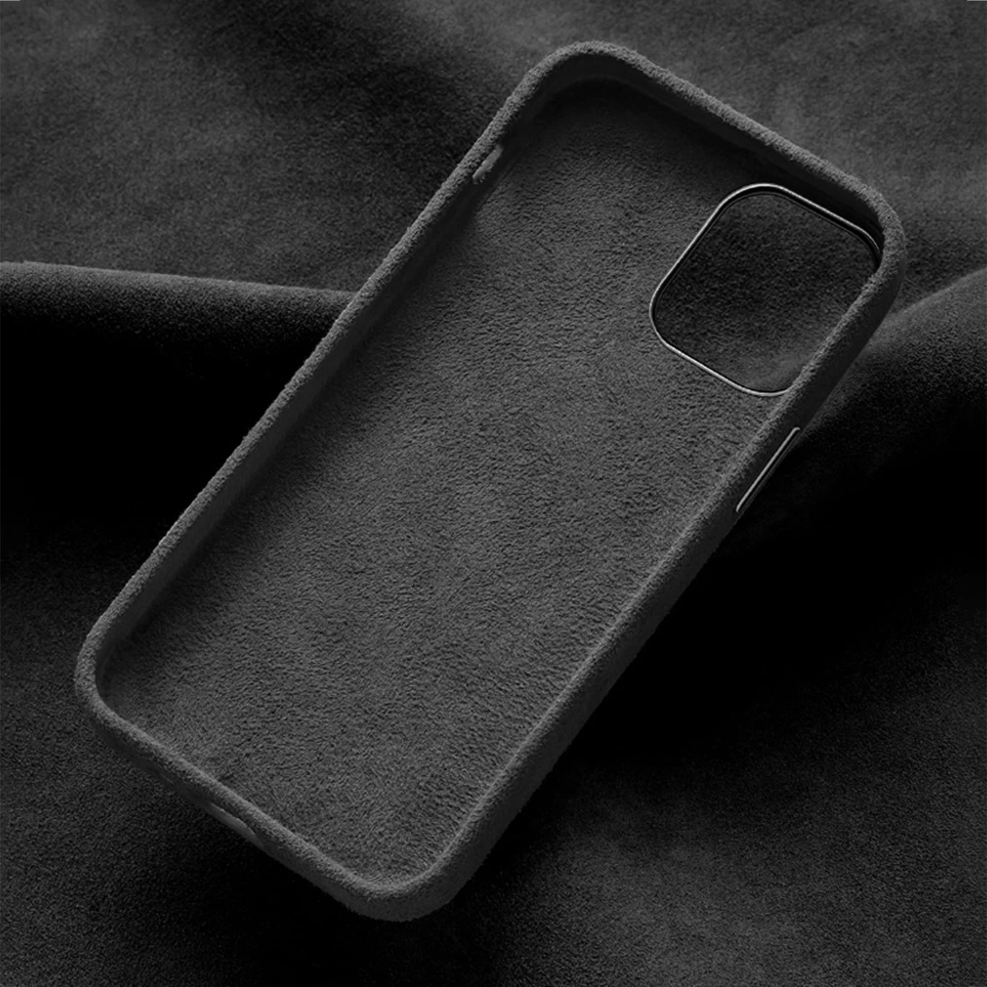 Komodoty Saguaro Case. Luxury Alcantara iPhone 12 Series Cases. Premium Italian Imported Material. Fully Wrapped Four Side Protection. (Black, iPhone 12 Pro Max)