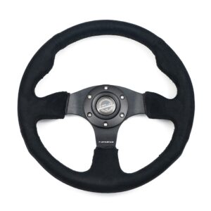 NRG Innovations NRG-RST-012SA Reinforced Steering Wheel - Alcantara Steering Wheel 320mm Diameter, and 25mm Deep with Black Stitch