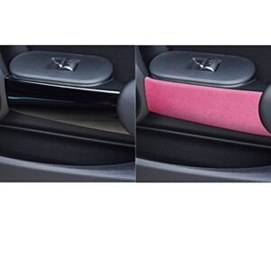 Toworldit 2pcs Alcantara + ABS Material Inner Door Handle Cover Trim Sticker Compatible with BMW Mini Cooper F56 2014-2020 (Pink)