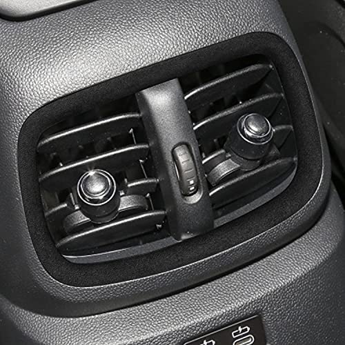 Toworldit Alcantara Armrest Box Rear Air Conditioning Outlet Vent Decoration Trim Cover Compatible with BMW Mini F60 2018-2020 (Black Gray)