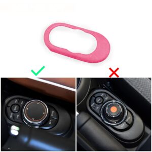 Toworldit Alcantara Central Multimedia Control Panel Frame Decoration Trim Cover Compatible with BMW Mini Cooper F54 F55 F56 F57 2014-2020 (Pink)