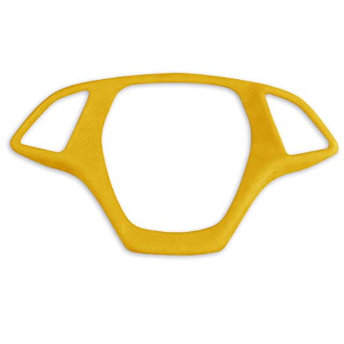 Toworldit Interior Accessories Alcantara + ABS Steering Wheel Trim Decoration Cover Compatible with Chevrolet Corvette C7 2014-2019 (Yellow)