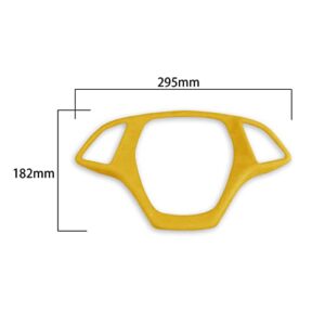 Toworldit Interior Accessories Alcantara + ABS Steering Wheel Trim Decoration Cover Compatible with Chevrolet Corvette C7 2014-2019 (Yellow)