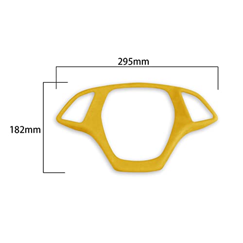 Toworldit Interior Accessories Alcantara + ABS Steering Wheel Trim Decoration Cover Compatible with Chevrolet Corvette C7 2014-2019 (Yellow)