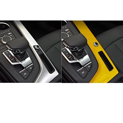 Toworldit Alcantara + ABS Material Central Control Gear Box Panel Side Trim Cover Compatible with Audi A4L 2017-2021 (Yellow)