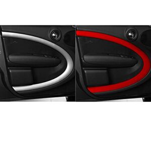 Toworldit 4pcs/Set Alcantara + ABS Material Inner Door Panel Cover Trim Sticker Compatible with BMW Mini Cooper R60 2011-2016 (Red)