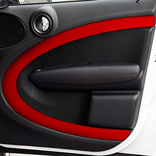 Toworldit 4pcs/Set Alcantara + ABS Material Inner Door Panel Cover Trim Sticker Compatible with BMW Mini Cooper R60 2011-2016 (Red)