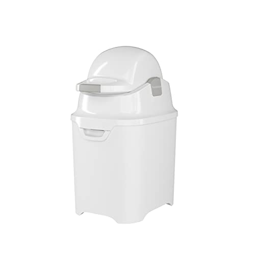 Foundations Mini Diaper Pail with Airtight Lid, Diaper Disposal for Childcare Centers and Homes, Use Any Bag, Durable & Odorless (White)