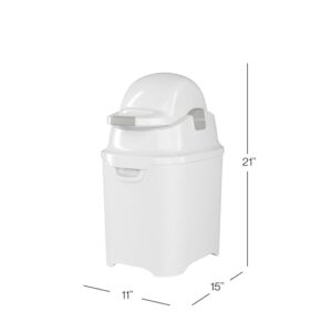 Foundations Mini Diaper Pail with Airtight Lid, Diaper Disposal for Childcare Centers and Homes, Use Any Bag, Durable & Odorless (White)