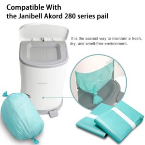 6 Pack of Diaper Disposal Liners Compatible with Janibell Brand Akord, 280 Slim Model Adult Refills, Continuous Liner System Eliminates Waste