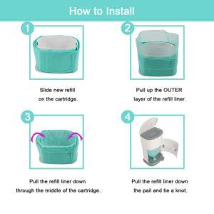 4 Pack Adult Diaper Disposal Liner Refills Compatible with Janibell Akord 280 Slim Adult Diaper Disposal System and Akord Slim Incontinence Disposal System(NOT Compatible with 330 pails)