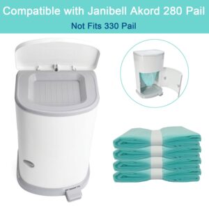 4 Pack Adult Diaper Disposal Liner Refills Compatible with Janibell Akord 280 Slim Adult Diaper Disposal System and Akord Slim Incontinence Disposal System(NOT Compatible with 330 pails)