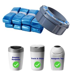 diaper pail refills | includes 9 diaper refill rings &1 case| holds up to 2520 newborn diapers