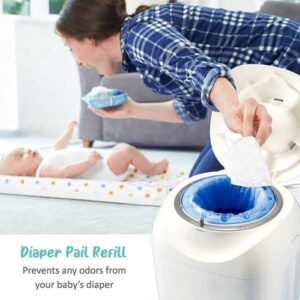 Diaper Pail Refills | Includes 9 Diaper Refill Rings &1 Case| Holds up to 2520 Newborn Diapers