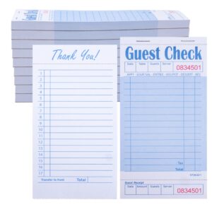 essential guest check books 3.5" x 6.75", 500 sheets server note pads and waitress order books with bottom receipt (10 books)