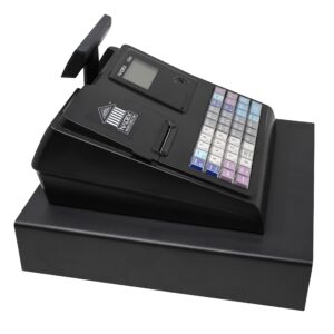 Nadex CR360 Cash Register, 4700 Lookups 50 Dept 50 Clerks, Quick Load Thermal Printer, Compact Size, Cash and Coin Drawer, Black