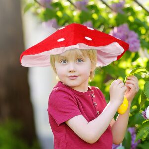 NUOBESTY Mushroom Hat Cosplay, Creative Plush Decorative Costume Funny Hat, Kids Novelty Hat Costume Accessory for or Adults