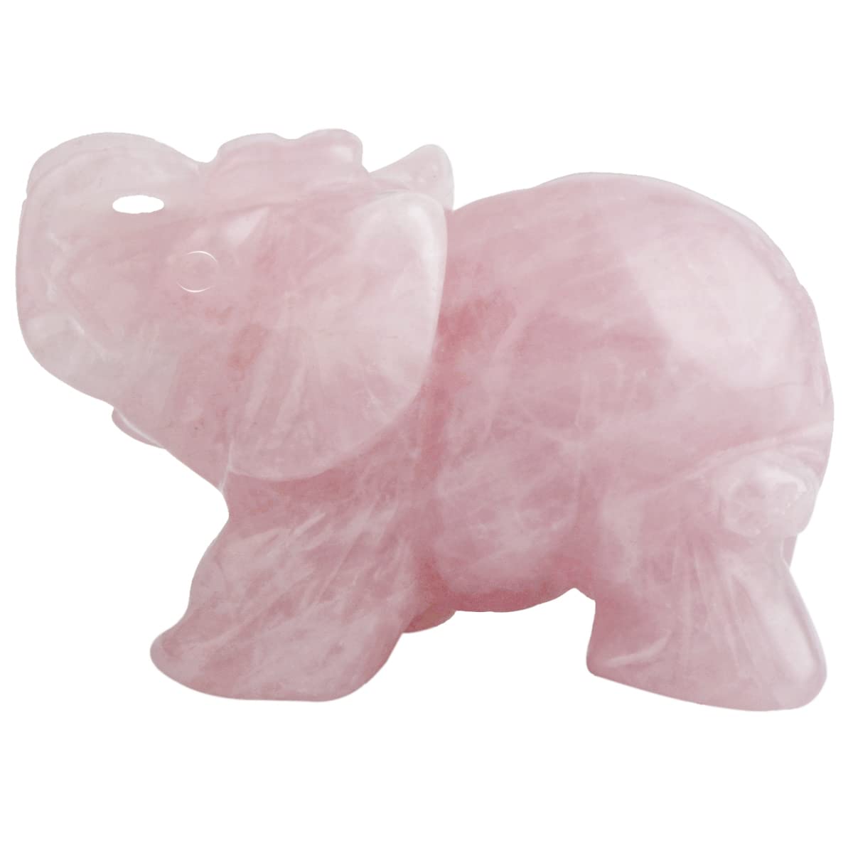 mookaitedecor Rose Quartz Elephant Crystal Sculpture Statue Healing Reiki Pocket Gemstone Figurines Crafts 1.5 Inch