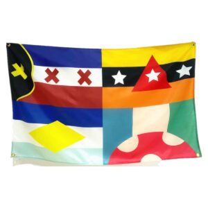 Masquita 2020 Dream SMP Flag 3×5 Ft Kinoko Kingdom L'Manberg Snowchester Dreamsmp Flag 4 Logo In 1 Banner Decor Indoor Outdoor Vivid Color Double-Stitched Edges and Flags with Four Brass Grommets.