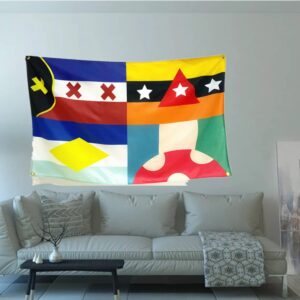 Masquita 2020 Dream SMP Flag 3×5 Ft Kinoko Kingdom L'Manberg Snowchester Dreamsmp Flag 4 Logo In 1 Banner Decor Indoor Outdoor Vivid Color Double-Stitched Edges and Flags with Four Brass Grommets.