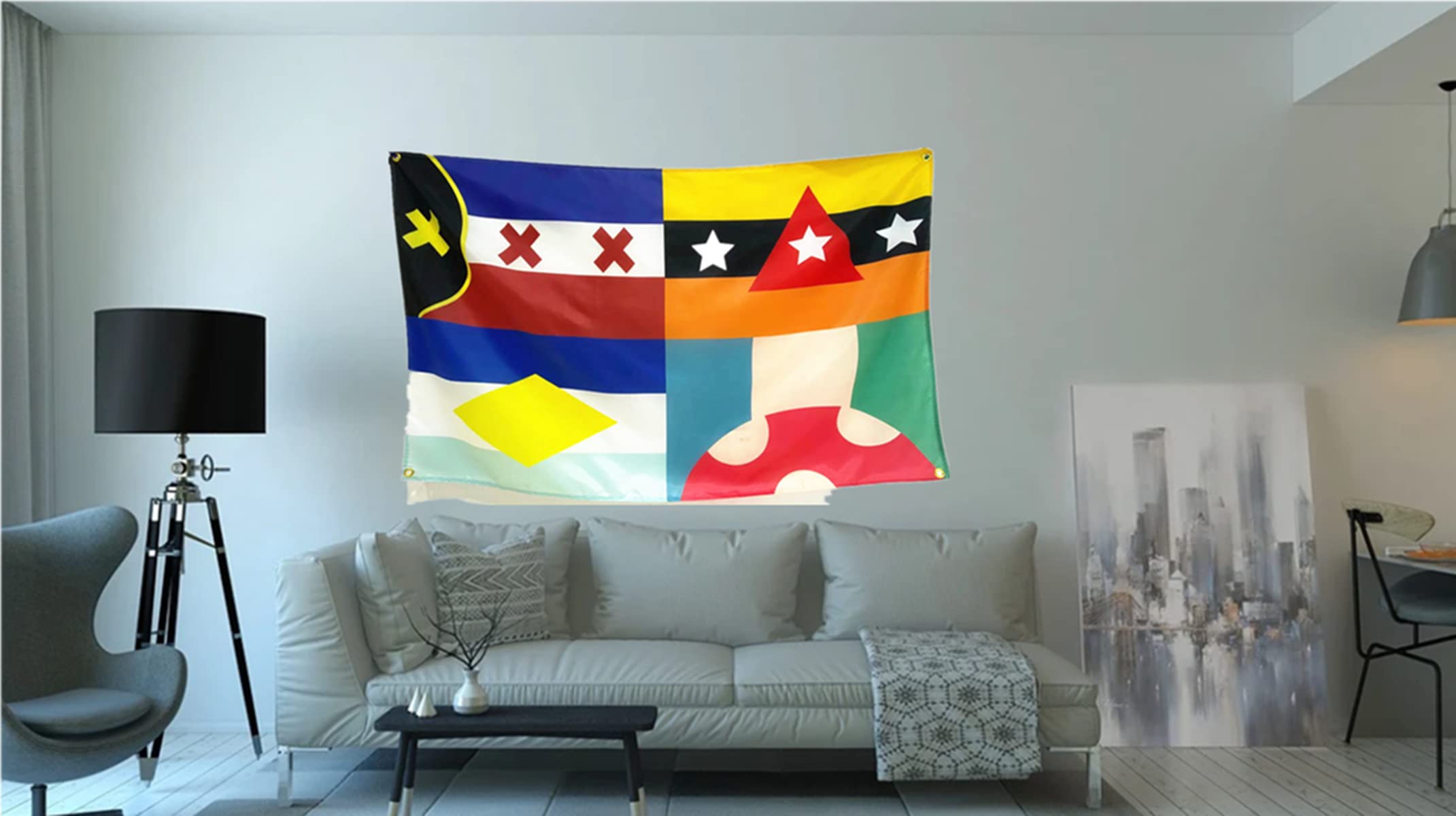 Masquita 2020 Dream SMP Flag 3×5 Ft Kinoko Kingdom L'Manberg Snowchester Dreamsmp Flag 4 Logo In 1 Banner Decor Indoor Outdoor Vivid Color Double-Stitched Edges and Flags with Four Brass Grommets.