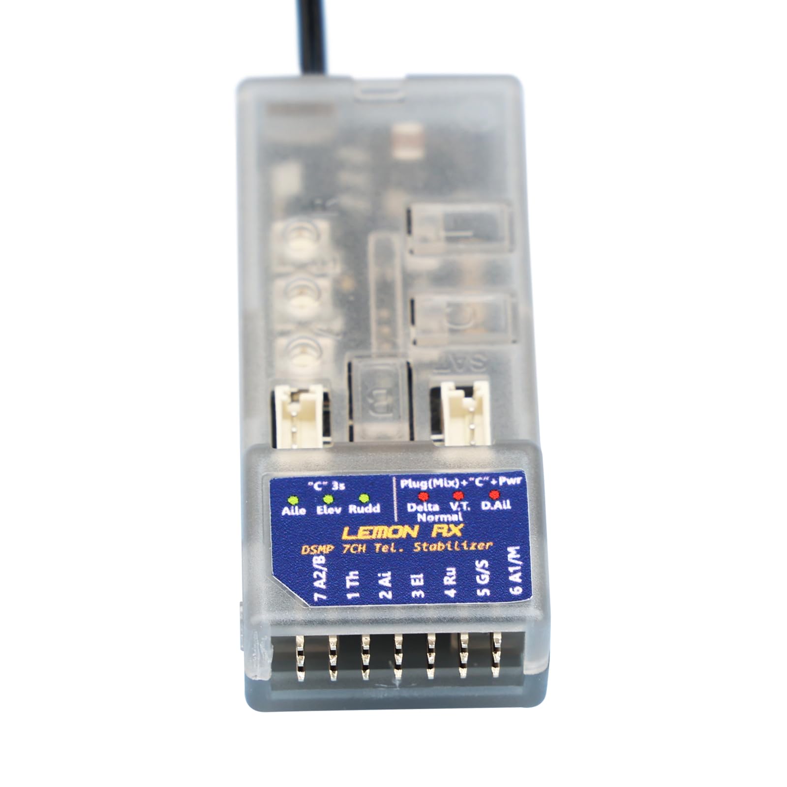 Buddy RC Compatible Spektrum Full-Range DSMP Telemetry Stabilizer， DSMX DSM2 Compatible 7-CH Telemetry Stabilizer Voltage Probe Receiver LMN0086VP