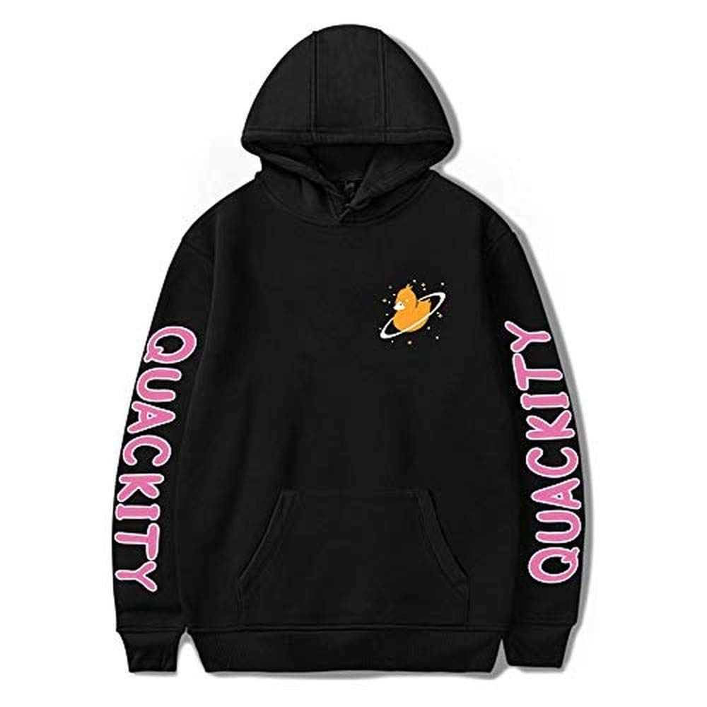 Quackity Merch Quackity Habibi Duck Men's/Women's Uniform Hoodie Jacket-Crew Neck Sweatshirt (black3,XXL,)