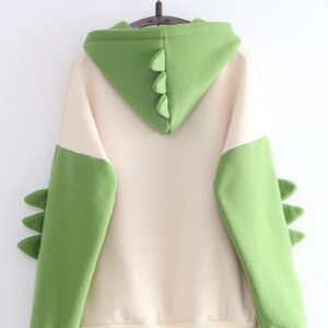 YUUOKPO Dinosaur Hoodie Kawaii Pullover Cute Hooded Sweatshirt For Teengirls Womens Green XX-Large