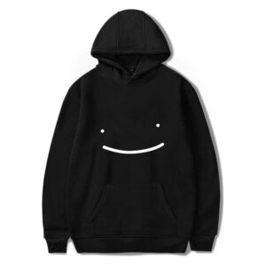 Dreamwastaken Dream Smile Merch Hoodie Sweatshirt Men/Women Harajuku Clothes Plus Size XXS-4XL (Black1,L)