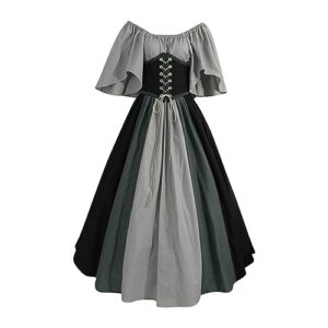 tuianres women's vintage medieval dresses with corset gothic punk off shoulder renaissance dress cosplay holloween costumes dresses for women cheap