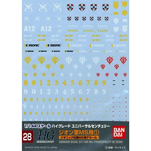 Bandai Hobby - Mobile Suit Gundam - GD-28 HGUC 1/144 Multiuse - Zeon MS 1, Bandai Spirits Gundam Decal