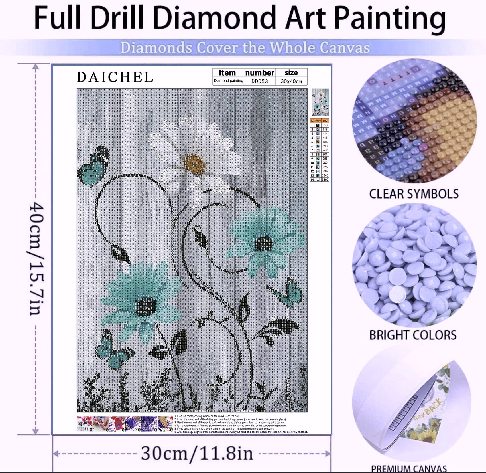 Daisy Flower Diamond Art Painting Kits for Adults - Full Drill Diamond Dots Paintings for Beginners, Round 5D Paint with Diamonds Pictures Gem Art Painting Kits DIY Adult Crafts Kits 12x16inch