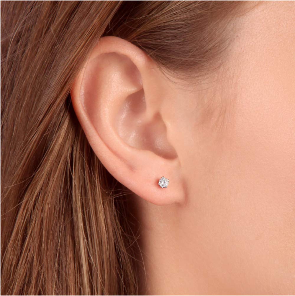 Certified 1/2Ct Natural Diamond Studs Round Brilliant Cut Women's Earrings in 14K Gold Setting