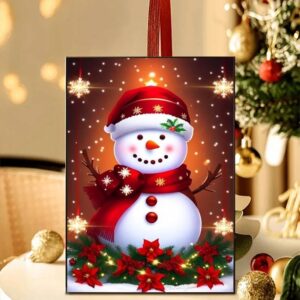 LWZAYS Christmas Diamond Painting Kits, Snowman Diamond Art Kits for Adults, 5d Diamond Painting Kits for Adults,Gem Art with Diamond Painting for Home Wall Decor 12 x 16inch