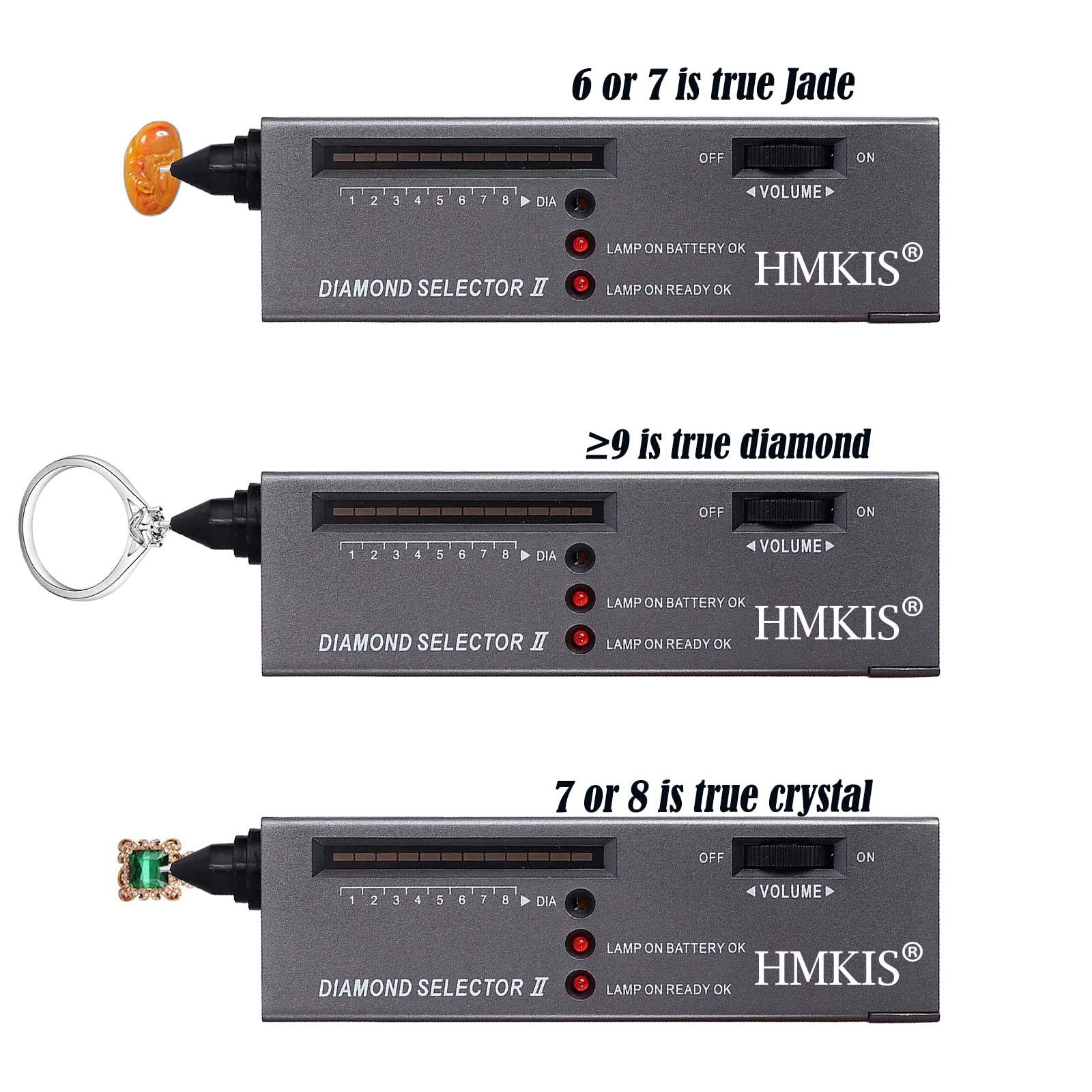 HMKIS Diamond Tester, Jewelry Diamond Tester, Thermal Conductivity Meter, Can't Test Metal,Must be Operated with Both Hands