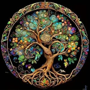 JFYHAB DIY 5D Diamond Painting Kits for Adults Diamond Art Tree of Life Diamond Painting Full Drill Crystal Rhinestone Embroidery Craft Kits for Home Wall Decor Gifts, 12x12inch