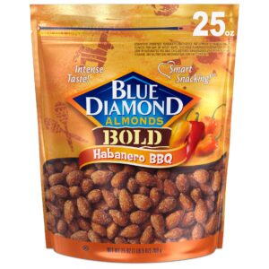 Blue Diamond Almonds Habanero BBQ Flavored Snack Nuts, 25 Oz Resealable Bag (Pack of 1)