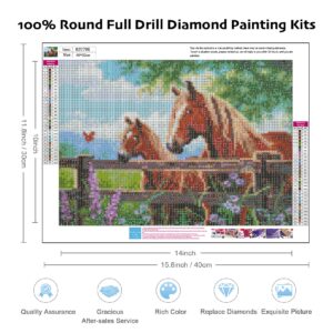 Horse Diamond Painting Art Kits for Adults and Kids,5D Diamond Painting Horse Kits for Adults and Kids, Diamond Art Horse Kits for Home Wall Decor 12x16inch