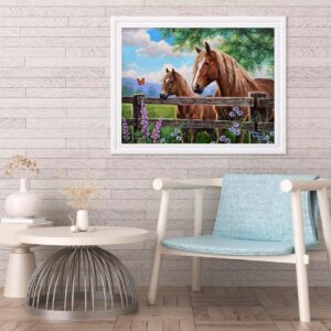 Horse Diamond Painting Art Kits for Adults and Kids,5D Diamond Painting Horse Kits for Adults and Kids, Diamond Art Horse Kits for Home Wall Decor 12x16inch