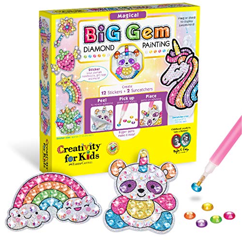 Creativity for Kids Big Gem Diamond Painting Kits: Magical Stickers and Suncatcher DIY Kit - Diamond Art for Kids, Unicorn Gifts for Girls Ages 6-8+