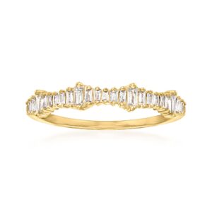 ross-simons 0.20 ct. t.w. baguette diamond ring in 14kt gold